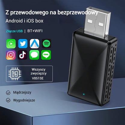 CarPlay, pamięć USB do bezprzewodowego połączenia samochodowego za pomocą Apple CarPlay i Android Auto
